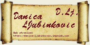Danica LJubinković vizit kartica